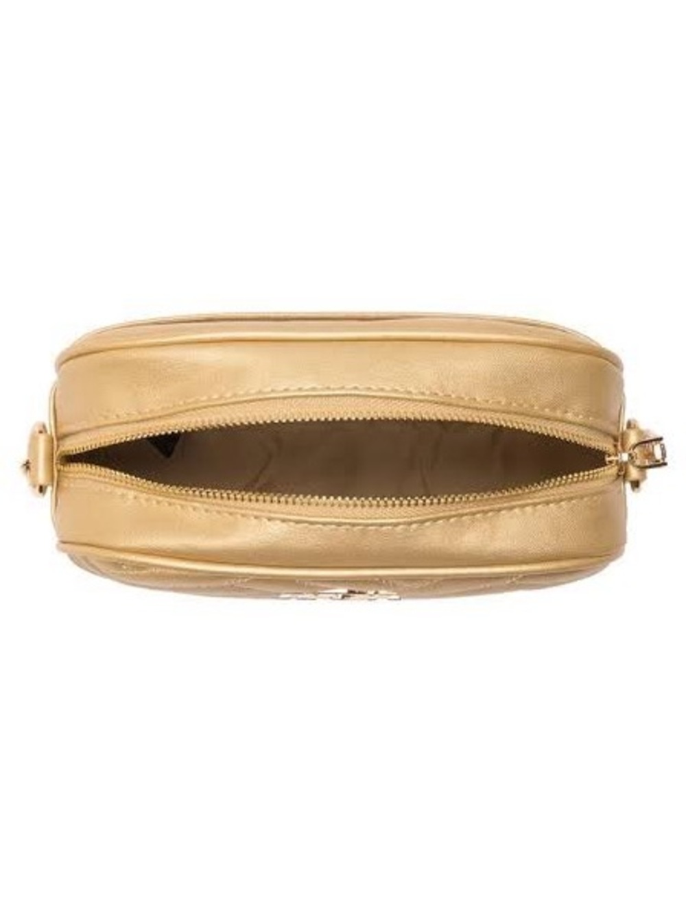 Badgley Mischka Quilted Chevron Crossbody Camera Bag in Metallic Gold - Picture 2 of 4